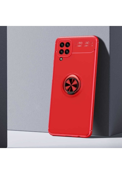 Galaxy M12 Kılıf Standlı Yüzüklü Manyetik Silikon