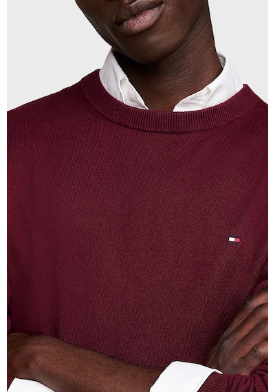 Tommy Hilfiger Pamuk Ve Kaşmir Karışımlı Regular Fit Bisiklet Yaka Kazak Erkek Kazak Mw0mw28046 Vlp Bordo