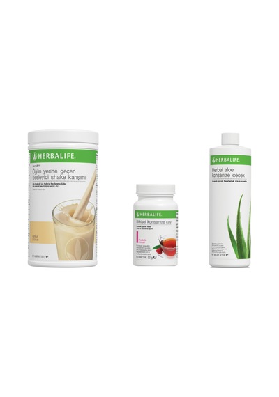 Herbalife Vanilya Shake + Ahududu Çay + Aloevera İçecek