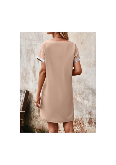 Butik İstanbul Kadın Yaka Ve Kol Pul Payet Şeritli Ithal Krep Elbise Bej Butik İstanbul Kadın Yaka Ve Kol Pul Payet Şeritli Ithal Krep Elbise Bej