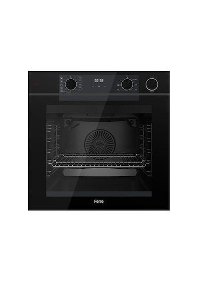 Fryart QEP64CS - SC405-WFA - D063-SA  Siyah Cam Ankastre Set