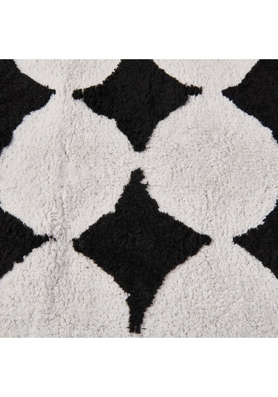 Soft Elegant Curves Tufting Banyo Paspası - Siyah - 60x90 Cm Çok Renkli