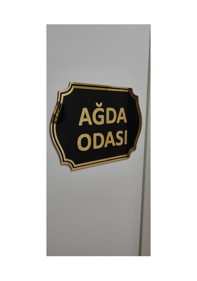 Pleksi Kabartmalı Kapı İsimliği Ağda Odası 1 Adet