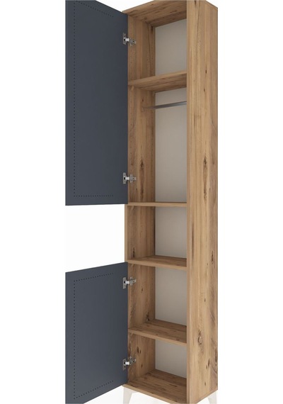Arges Dolap 4 Raflı 2 Kapaklı Tek Askılı 44x30x221 Çam-antrasit Çam Arges Dolap 4 Raflı 2 Kapaklı Tek Askılı 44x30x221 Çam-antrasit Çam