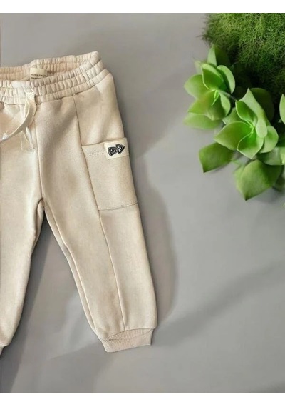 Zekids Çocuk 3 İplik Şardonlu Eşofman Alt-14209 Krem