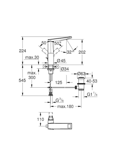 Grohe Allure Brilliant Private Collection 24408000 Lavabo Bataryası L Boyut Krom Gümüş