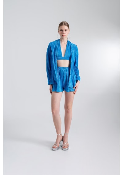 Holly Lolly Oversize Düğme Kapamalı Comfy Oversize Gömlek Mavi