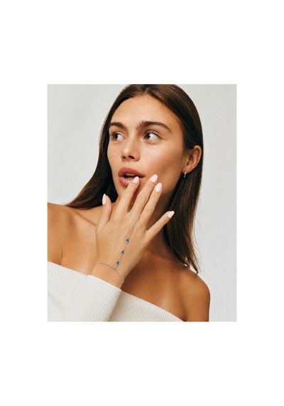 Riviera Collection Azure Turkuaz Kalpli Mineli Zirkon Taşlı Şahmeran Gümüş Gümüş