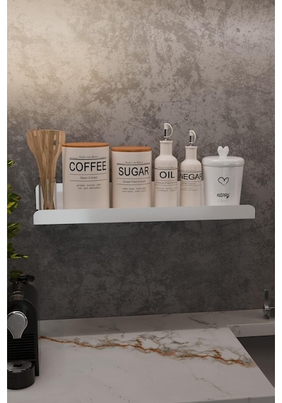 Risingmaber 3m Ultra Güçlü Yapışkanlı Beyaz Mutfak&banyo Rafı, Çok Amaçlı Organizer Raf Mt95b Diğer