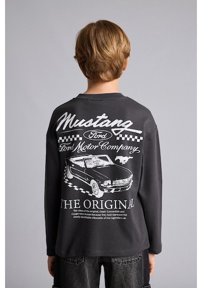 Defacto %100 Pamuk Ford Mustang Baskılı Oversize Bisiklet Yaka Uzun Kollu Tişört Erkek Çocuk H8410a826auar138 Antrasit-ar138