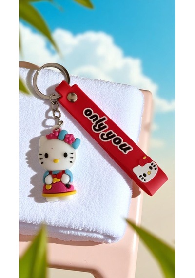 Hello Kitty Sevimli 3d Renkli Silikon Anahtarlık & Çanta Aksesuarı 1 Adet