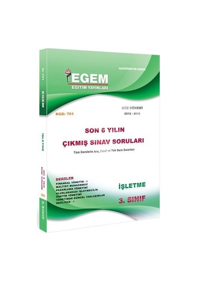 Egem Aöf Anadolu İşletme 3. Sınıf Güz Konu Soru Çıkmış