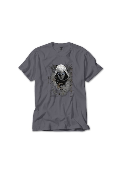 Moon Knight Warrios Face Gri Tişört Gri