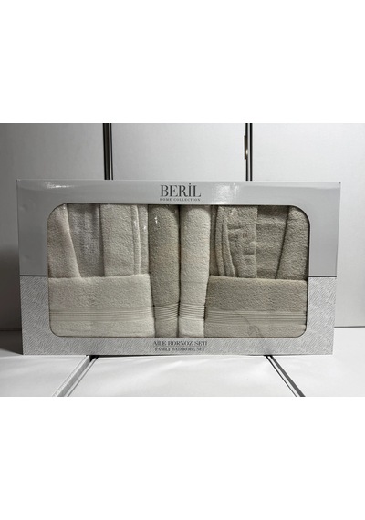 Beril 6 Parça Bornoz Seti Krem-bej