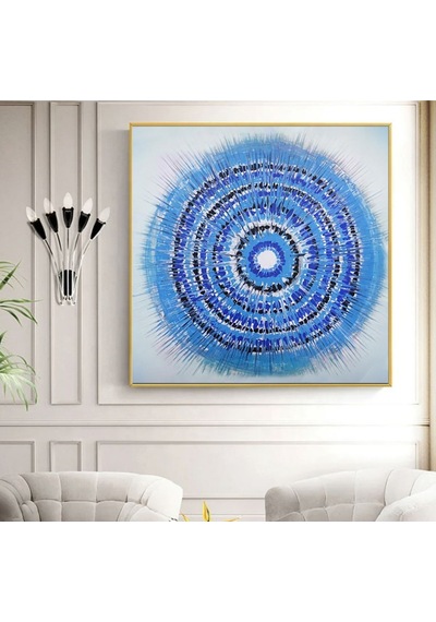 Modern Büyük Boy El Yapımı Yağlı Boya Tablo 95x95cm