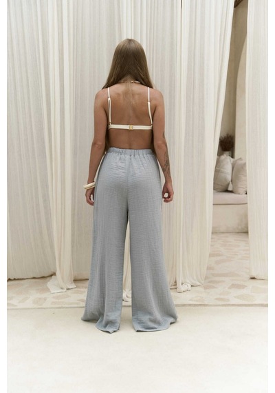 Mai Collection Mai Studios Co. Bima Yırtmaç Detaylı Gri Pantolon Gri