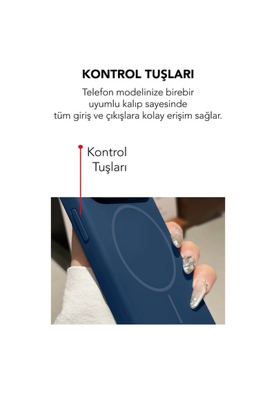 Apple İphone 15 Pro Max Uyumlu Magsafe Lansman Silikon Kılıf Lacivert