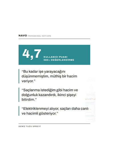 Deniz Tuzu Saç Bakım Spreyi / Doğal Dalga, Hacim Ve Dolgunluk Verici Deniz Tuzu Spreyi