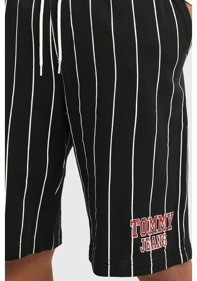 Tommy Hilfiger Tommy Jeans Oversize Pinstripe Men's Shorts Erkek Oversize Şort Siyah