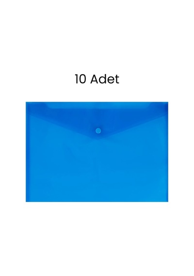 İnox Eko Çıtçıtlı Dosya Evrak Zarfı Mavi 10 Adet Mavi