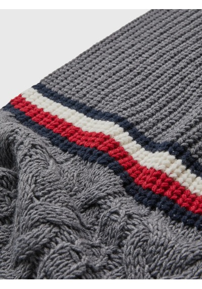 Tommy Hilfiger Th Premıum Cable Knı Erkek Gri Atkı