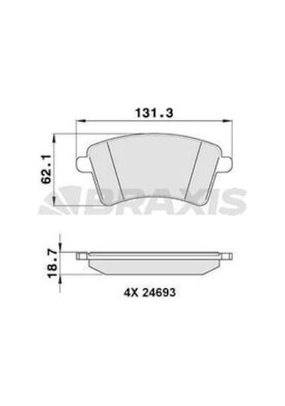 Braxis Aa0146 Ön Fren Balatası Kangoo Iıı Mercedes Citan 1.5dcı 1.5 A4154300022