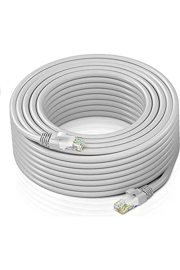 15 Metrelik Cat6 Lan Fabrikasyon Internet Data Kablosu Ethernet Modem Rj45 Uçlu Jacklı Network Adsl