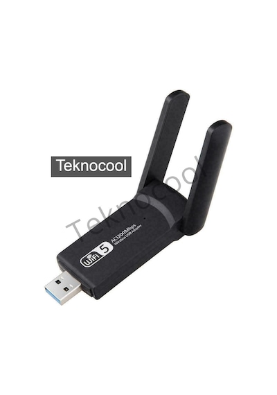 USB 3.0 1200Mbps Harici Wi-Fi Adaptörü Çift Bant 5Ghz 2.4Ghz