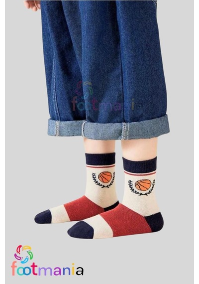 Footmania 5 Çift Çocuk Basketbol Çorap Seti Comfort Kids Çok Renkli