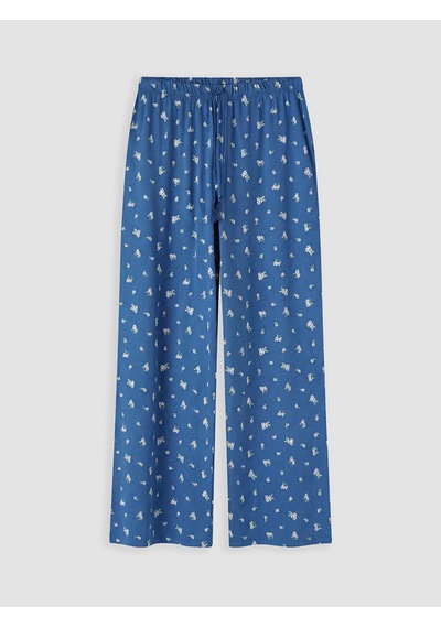 Lcw Dream Lacivert Beli Lastikli Desenli Kadın Kaprili Pijama Altı