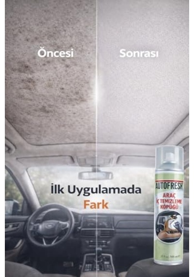 Autofresh Araç İç Temizleme Köpüğü 500 Ml Oto Koltuk, Tavan, Torpido, Kumaş Ve Deri İçin Profesyonel Temiz