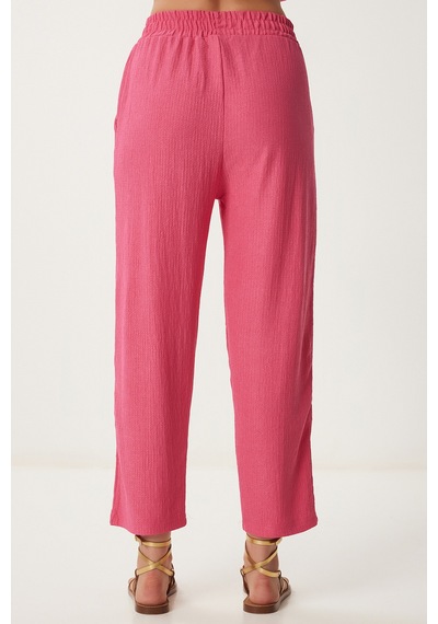 Happiness İstanbul Kadın Koyu Pembe Kimono Pantolon Örme Takımı By00050 Koyu Pembe