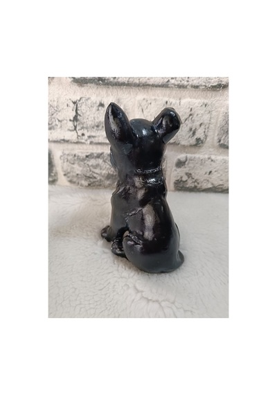 El Yapımı Polyester Köpek Biblosu,siyah Kurt Köpeği Biblosu, Dekoratif Polyester Kurt Köpek Objesi,