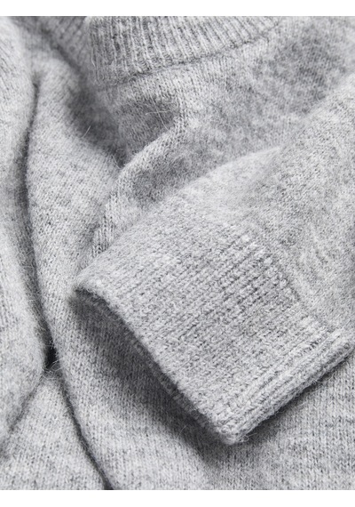 Jack & Jones Kadin Bisiklet Yaka Alpaka Yünlü Kazak - Evi - 12281702 Medium Grey Melange