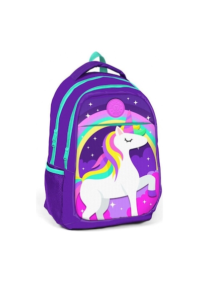 Coral High Kız Çocuk Mavi Unicorn Okul Sırt Çantası ve Beslenme Ç