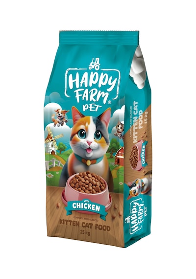 Happy Farm Yavru Kedi Maması Tavuk Etli Kitten 15 Kg