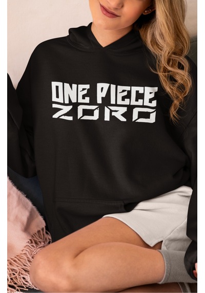 Sevbano Roronoa Zoro One Piece Anime Sırt Baskılı Unisex Oversize Penye H Siyah