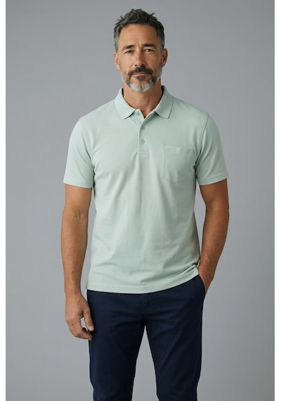 Erkek Yakalı Cepli Pike Lacoste Kumaş Su Yeşili Baba Tshirt Açık Yeşil