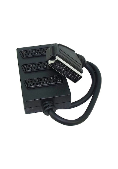 Elektromer 3'lü Scart Dağıtıcı 1 Erkek-3 Dişi Scart
