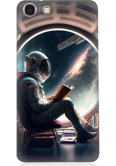 Vestel Venus V4 Uyumlu Kitap Ve Astronot Desenli Silikon Kılıf