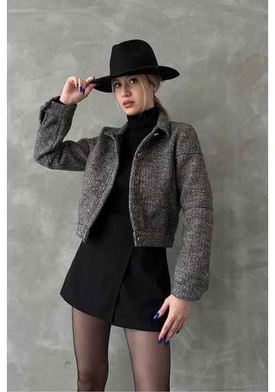 Verymoda Dugmeli Kase Mont F1547 Siyah