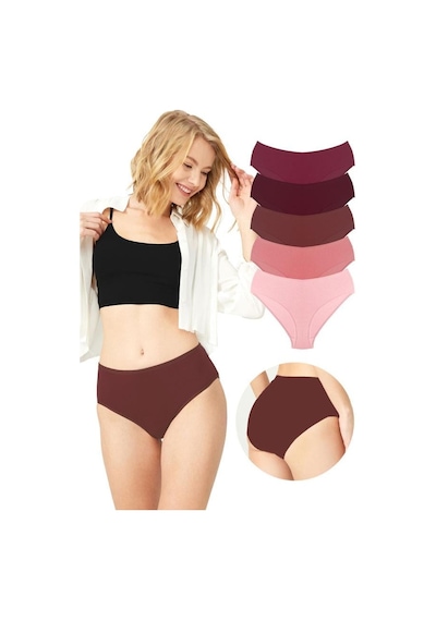 Cottonhill Pamuklu Geniş Kenarlı Bato Külot 5'li Paket-2 Çok Renkli 2