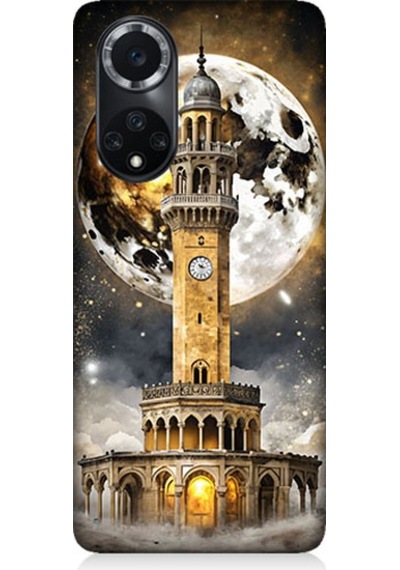 Huawei Nova 9 Uyumlu Saat Kulesi Desenli Silikon Kılıf