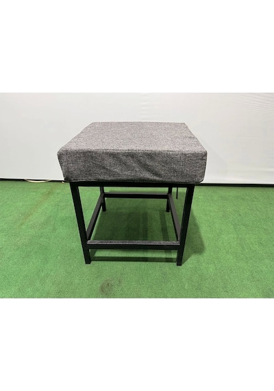 Metal Ayaklı Sırtsız Bank Puf Bench Balkon-bahçe-kafe-çay Seti Pufu Gri