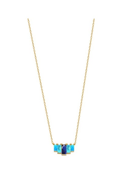 Emılıano Jewellery 925 Ayar Gümüş Taşlı Kolye Gold - Rose Gold - Gümüş