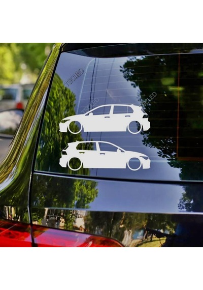 Golf Mk8 Gtı 2022 Kelebek Cam Oto Sticker 17 Cm 2 Adet