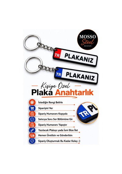 Kişiye Özel Plaka Anahtarlık Tüm Renkler Plakalık Anahtarlık İsimli Model