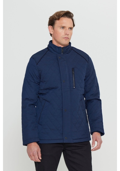 AC&Co / Altınyıldız Classics Erkek Lacı Standart Fit Normal Kesim Dik Yaka Kapitone Desenli Çıtçıtlı Yan Cepli Overcoat Lacı