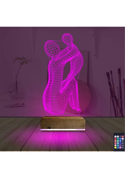 Luvivia Anne Bebek Minimalist 3d Lamba - Masa Gece Lambası Şeffaf