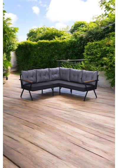 PiLocco Demonte Metal Mutfak Köşe Takımı 180 x 180 CM Antrasit - Gri